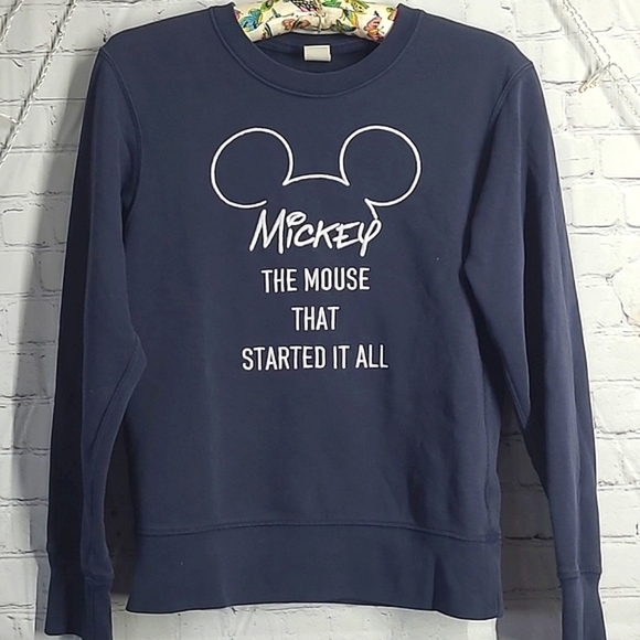 Disney Mickey Mouse Embroidered Navy Blue Crewneck Sweater Womens Size XXS - Picture 5 of 16
